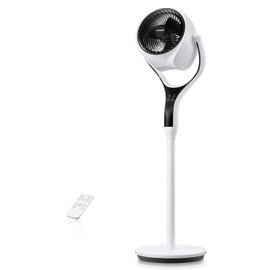 FOHERE Pedestal Fan for Bedroom, Air Circulator Quiet Floor Fans with 120° Omni-Directional Oscillating, 85ft, Remote Control, 12 Speeds, 3 Modes, 12H Timer, RGB Lights, Standing Fan for Home Office