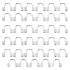UNICRAFTALE 35pcs Stainless Steel Wire Protectors, U Shape Wire Guardian, Loops Terminators Cap End Tip Beads Wire Protectors for Jewelry Making, About 7mm Wide, Hole 0.7mm