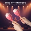 4 Pcs Maracas, 9 Inch Wooden Maraca Instrument (Pink-Smile)