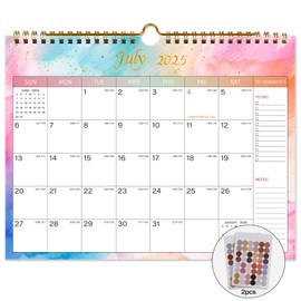 Lbylyhxc Calendar 2026 - Includes July 2025 to December 2026 -18 Monthly Wall Calendar 2025-2026, 11 x 8.5 Inches.Thick Paper with Julian Dates and Block for New Year and Christmas Presents (Wall Calendar 2025-2026 Colorful)