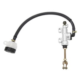 Qiilu Motorcycle Rear Foot Brake Pump Hydraulic Master Cylinder Aluminum Alloy Safe Driving Brake Performance Right Front Replacement Accessory Durable for Suzuki, Kawasaki, Honda, Yamaha (Silver)