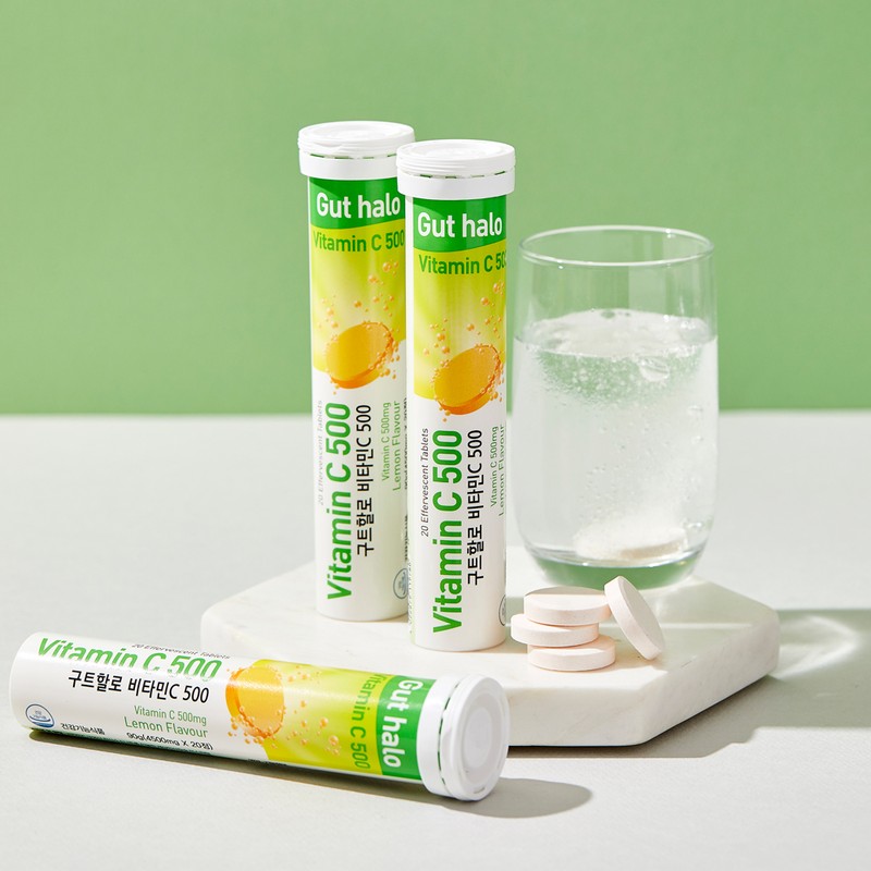 DAILYONE Guthalo Vitamin C 500 Lemon Flavored Effervescent Vitamin 4500mg