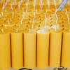 Yellow 2x6 inch Natural Beeswax Pillar Candles Set of 4