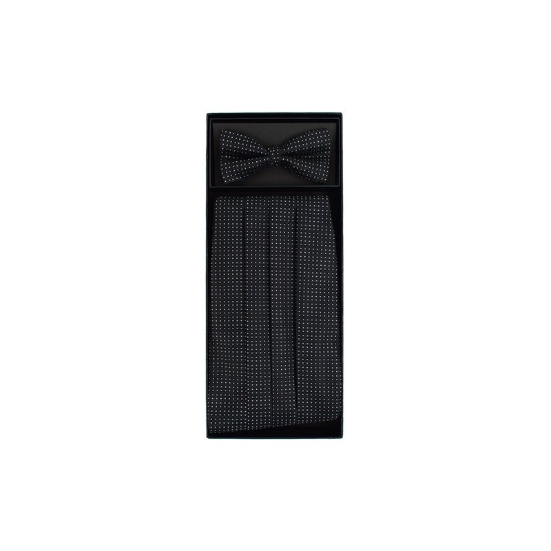 Cummerbund & Bow Tie Black Dot cb00018