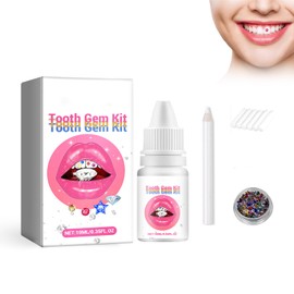 Eazerom 02 Tooth Gemstone Set, DIY Tooth Gemstone Kit, Tooth Jewellery Decor, Teeth Gems Kit for Reflective Tooth Decoration Set, DIY with Glue, for Teeth Decoration