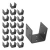 20-Pack Black U-Shaped Metal Mounting Brackets Support for 2x4 &