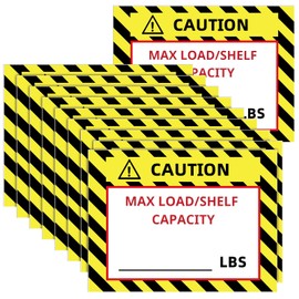 Zhanmai 100 Pcs Pallet Rack Capacity Labels 3 x 4 Inches Pallet Racking Caution Max Load Shelf LBS Warning Stickers Bright PVC Industrial Strength Sticker Warehouse Safety Forklift Cross Beam Safety