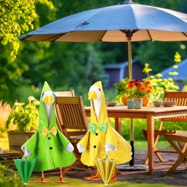 Abbylike Porch Goose Outfits Porch Yard Goose Outfits Clothes Costume Fits Large 23'' Cement for Garden Yard Statue Pathway Decorations