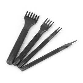 4 Unids/Set Herramienta De Perforación De Agujero De Cuero De Bricolaje Herramientas De Costura Kit De Carft Hecho a Mano (1 + 2 + 4 + 6 Dientes)