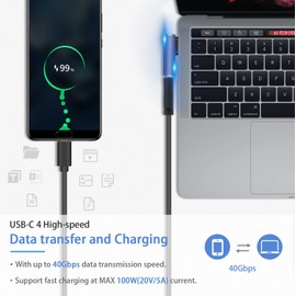 Duttek USB C Adapter 40 Gbps, USB C 90 Degree Adapter Supports 8K@60HZ and 100W Fast Charging, 90 Degree USB C Adapter Compatible with Thunderbolt 3/4 and with USB Type C Interface Devices