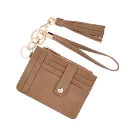 KNGITRYI Small Wristlet Wallets for Women RFID Credit Card Holder Wallet Keychain Wristlet Wallet Credit Card Wallets for Women(Camel)