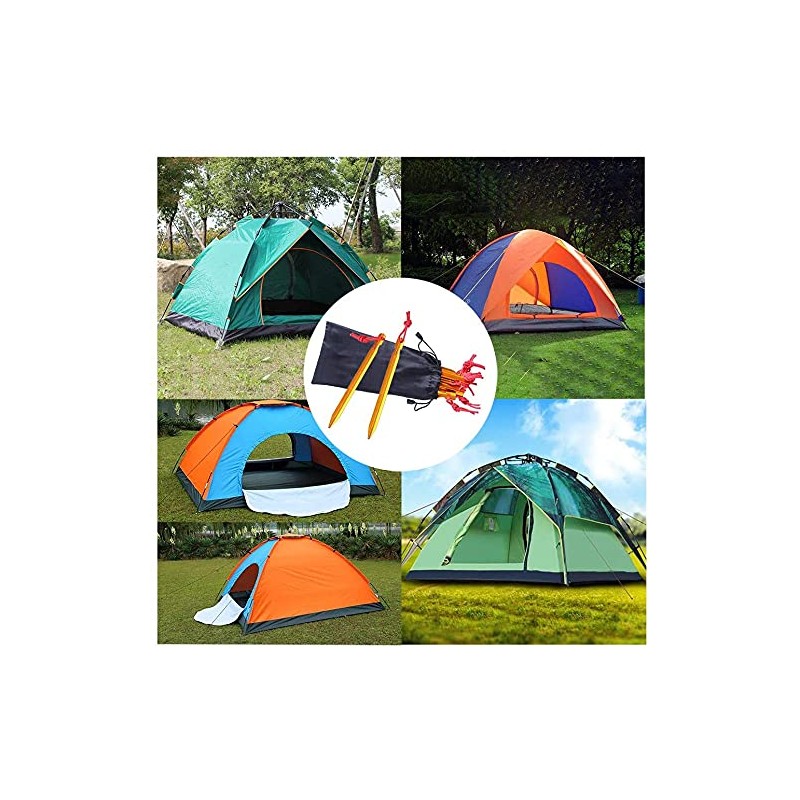 Tiardey 10Pcs Aluminum Lightweight Tent Stakes Set, Camping Tent Stakes