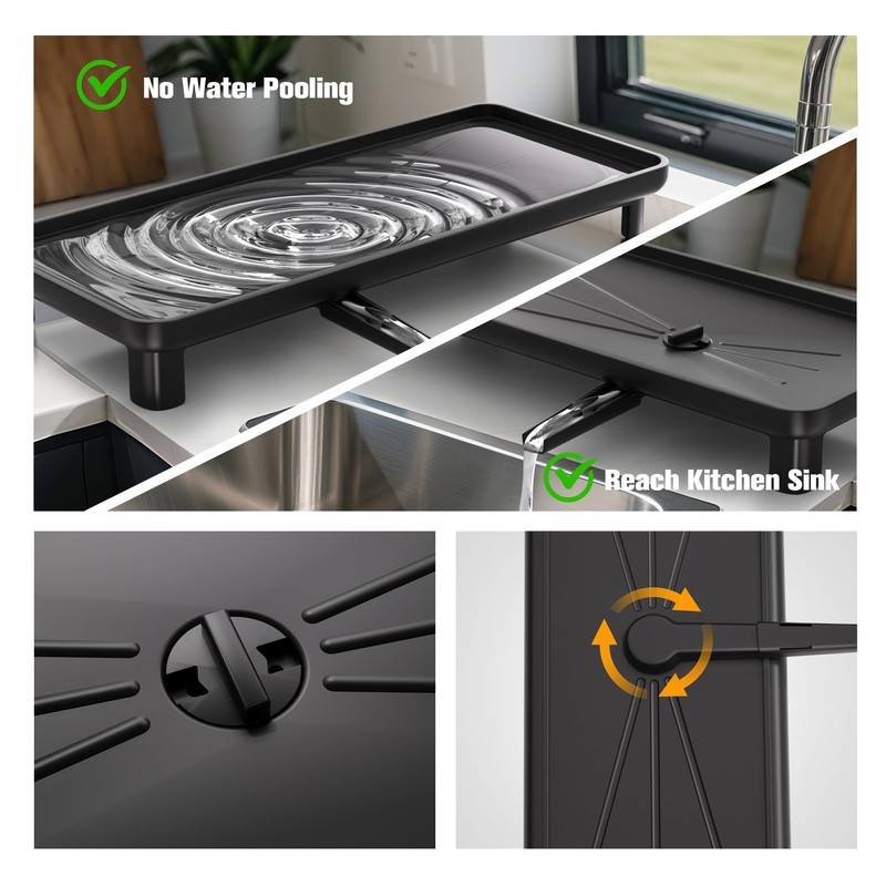 VMAEB Dish Drying Rack for Kitchen Counter - Extendable Dishes