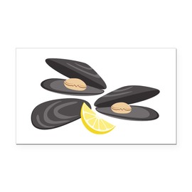 CafePress Seafood Mussels Rectangle Car Bumper Magnet