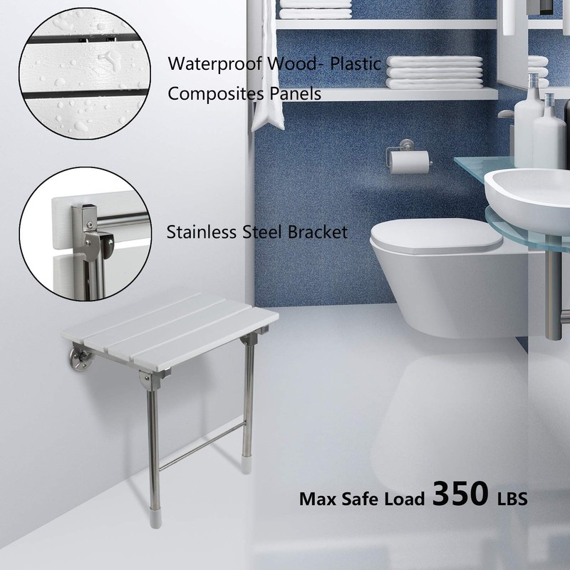 JCWANGDEFU Folding Shower Seat Wall Mounted Bathroom Bathtub Safety Stool