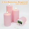 Girimax Pink Ribbed Flameless Pillar Candles with Remote, Flat Top