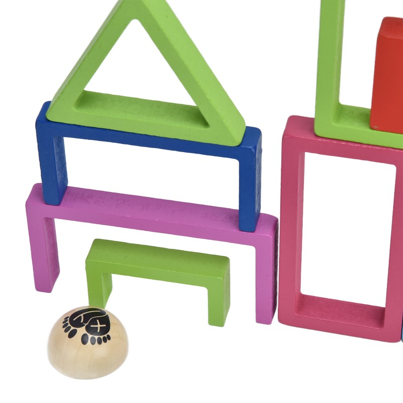 Baby Blocks Stacking Puzzle Set Colorful Wooden Building Blocks Educational