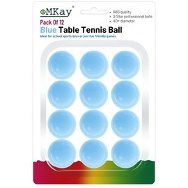 eMKay® Pack of 12 Ping Pong Table Tennis Balls (3-Star 40+ High-Performance ABS Material Training Balls) Ideal for Indoor and Outdoor Table Tennis - BLUE