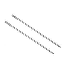 sourcing map 2 x Phillips Screwdriver 4.5PH2 Magnetic S2 Bit 1/4 Inch Hexagonal 200 mm Length