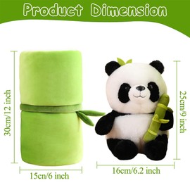 Panda Plush Toy, Panda Plush Stuffed Doll Animal Plush Toy Soft Bamboo Tube Panda Plush Figure Doll Cartoon Plush for Kids Birthday Party Role Play Graduation Gifts and Home Decorations ( 25CM)