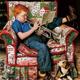 306 Piece Jigsaw Puzzle Norman Rockwell Trumpet Practice (25x25cm)