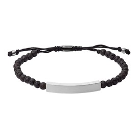 Fossil Bracelet for Men Vintage Casual, Inner Length: 170mm ~ 250mm black Semi-Precious Bracelet, JF03247040