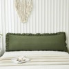 Herside Olive Green Body Pillowcase Lace Ruffled Long Pillow Case