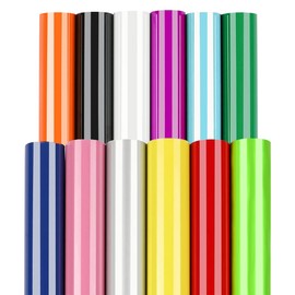 Puff Vinyl Heat Transfer, 3D Puff Heat Transfer Vinyl 12 Sheets 12"x10",Puffy HTV Iron on Vinyl Compatible with Cricut, Heat Transfer Puffy Vinyl for T-Shirts Textile Fabric-12 Assorted Colors