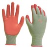 Digz Women's Stretch Knit Garden Gloves with Polyurethane Coating, Green/Pink,