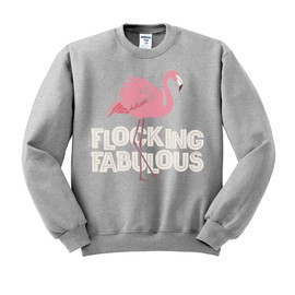 Flocking Fabulous Flamingo Sweatshirt Unisex Medium Grey