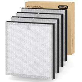 4 Pack HY4866 H13 True Hepa Replacement Filters, Compatible with MORENTO HY4866 | WESTHEY and YIOU M1 Puri-fier, 4 H13 HEPA Filters and 8 Pre-Filters.