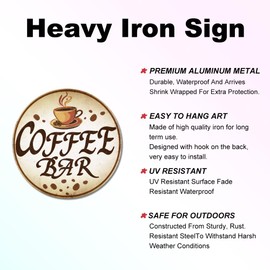 SUPERDANT Coffee Bar Metal Signs Vintage Tin Sign Coffee Beans Wall Plaques Funny Signs and Plaque for Kitchen Home Man Cave Bar Pub Vintage Wall Decor Housewarming Gift