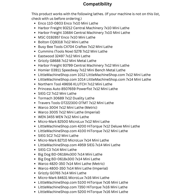Carriage Stop, Mini Lathe, Adjustable - Includes Fine Adjustment, LittleMachineShop.com