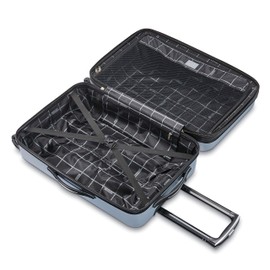 American Tourister Moonlight Hardside Expandable Luggage with Spinner Wheels, Silver, Checked-Medium 24-Inch