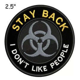 Athena Brands BIOHAZARD SYMBOL EMBROIDERED PATCH IRON-ON TOXIC WARNING DANGER APPLIQUE GIFT