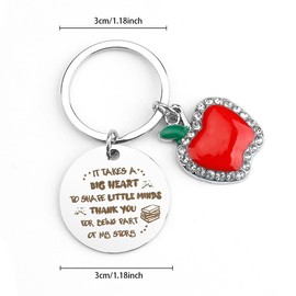 Teacher Gifts for Women, Keychain Teacher Appreciation Gifts from Student End of Year Teacher Gift Retirement Graduation Gifts Thank You Gift Ideas Teacher Christmas Gifts Week Gifts Valentines Gifts