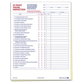 27 Point Inspection Sheet - Vehicle Inspection Form - 100 Pack