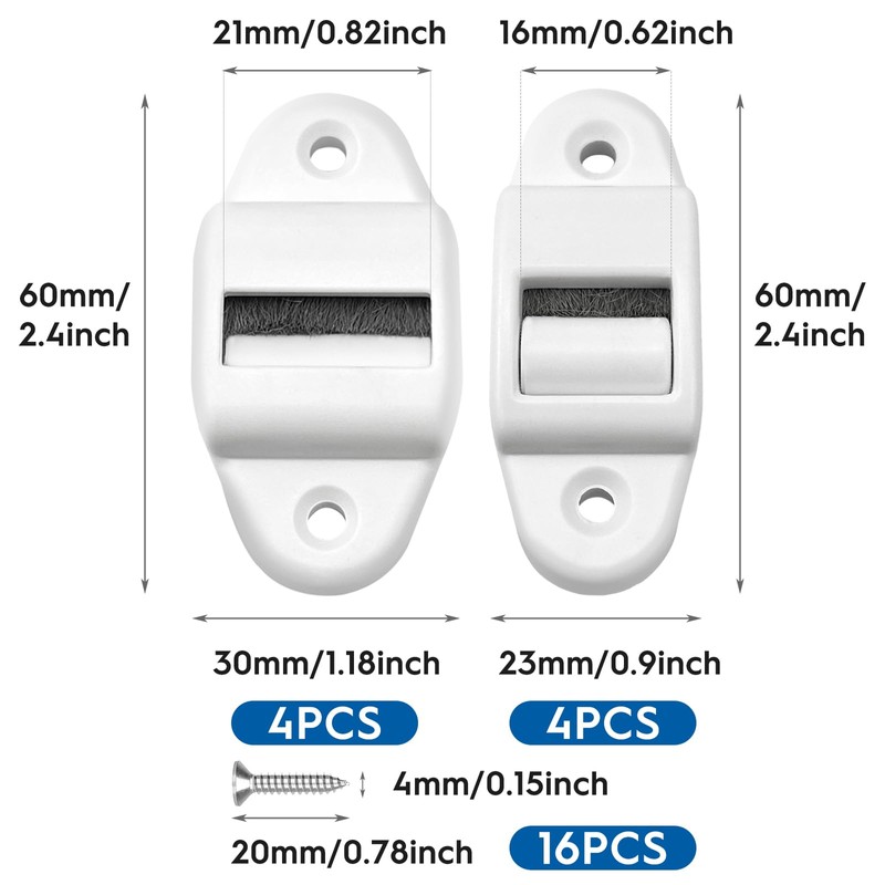 8pcs Belt Guide Roller Shutter 14mm, 23mm Roller Blinds Belt