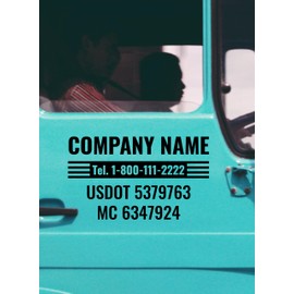 USDOT Numbers for Trucks - Custom Business Name Decals - Set of 2 Waterproof & UV Resistant DOT Stickers - US-DOT Truck Stickers Vinyl Decals