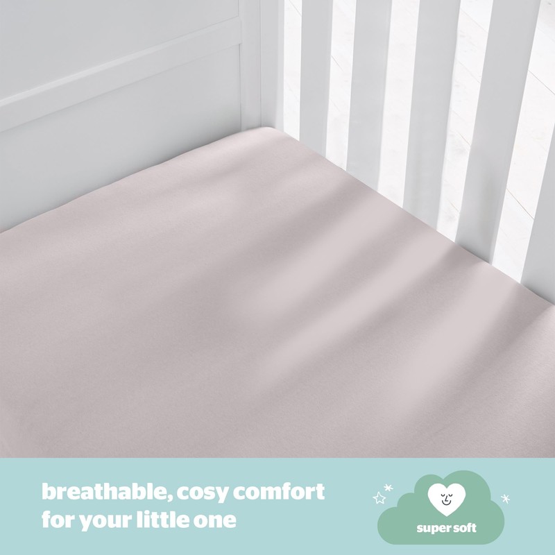 Silentnight Safe Nights Cot Size Fitted Sheets Set 100% Jersey