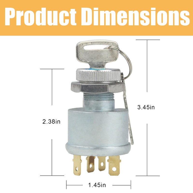 Ez-go Golf Ignition Switch with Key for EZ-GO TXT, Medalist,