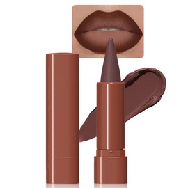 BINGBRUSH 2-in-1 Gradient Lip Liner & Lipstick Combo,Matte Longwear Waterproof Lip Pencil with Cone Tip,Smudge Proof Crayon for Flawless Ombre Contour,Women's Long Lasting Makeup Set (05#Dark Brown)