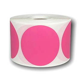 3-inch (3") Round Direct Thermal Pink Labels 1" Core Zebra Eltron Compatible Printers Adhesive Stickers -2 Rolls of 500 EA