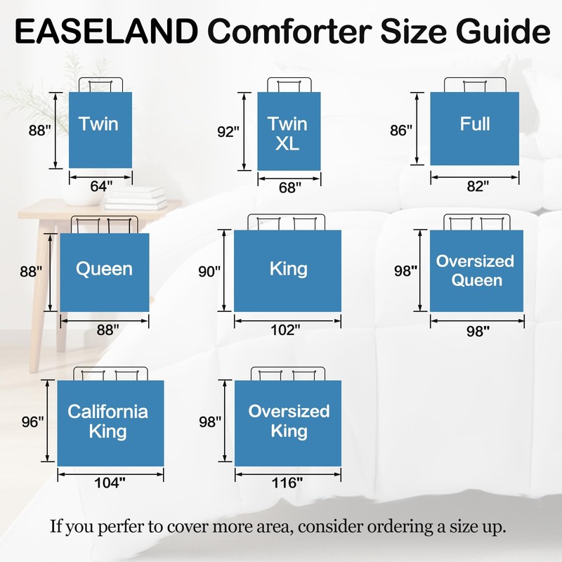 EASELAND King Size Down Alternative Comforter - Quilted Duvet Insert