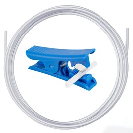 Bambu Lab PTFE Teflon Tube 5M 3D Printer Accessries with Cutter(Translucent), 2.5mm ID × 4mm OD PTFE Teflon Tube Fits Direct Drive Extruder 3D Printer, for Bambu Lab A1/A1 mini/P1P/P1S/X1C