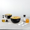 Restaurantware Bambuddha 30 oz Round Black Spun Bamboo Large Salad
