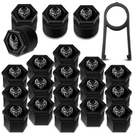 Biomar Labs Wheel Bolts Wheel Nuts Rim Lock Nuts Caps Wheel Nut Covers Wheel Bolt Caps Wheel Nut Caps Plastic Covers Universal Black Silver Skull 19 mm LB 17