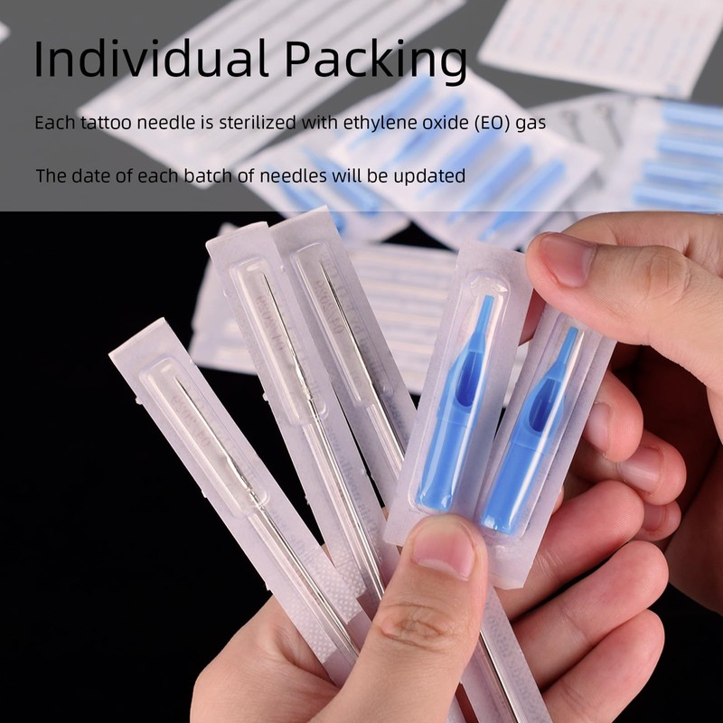 ATOMUS 10pcs 7RL Tattoo Needles 10pcs tips 7RT Disposable Medical