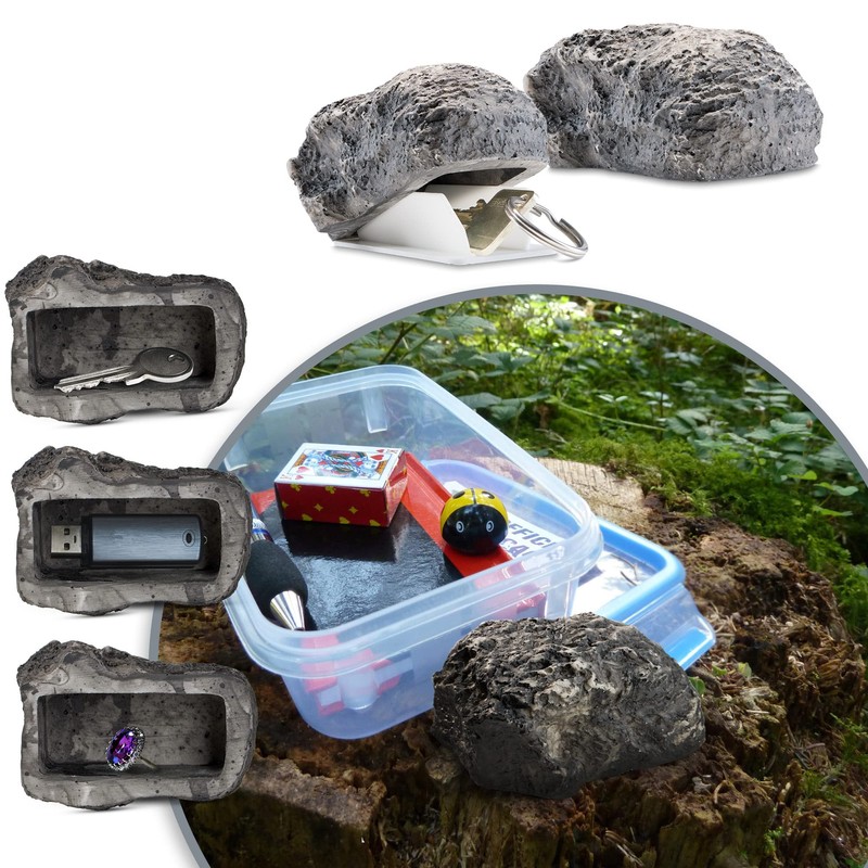 com-four® Key Stone Medium Hill – Imitation Stone with Secret