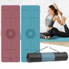 TPE Center Line 8mm Large Yoga Mat with Carry Bag for Home Workouts & Noise Reduction 8mm Lilac Purple